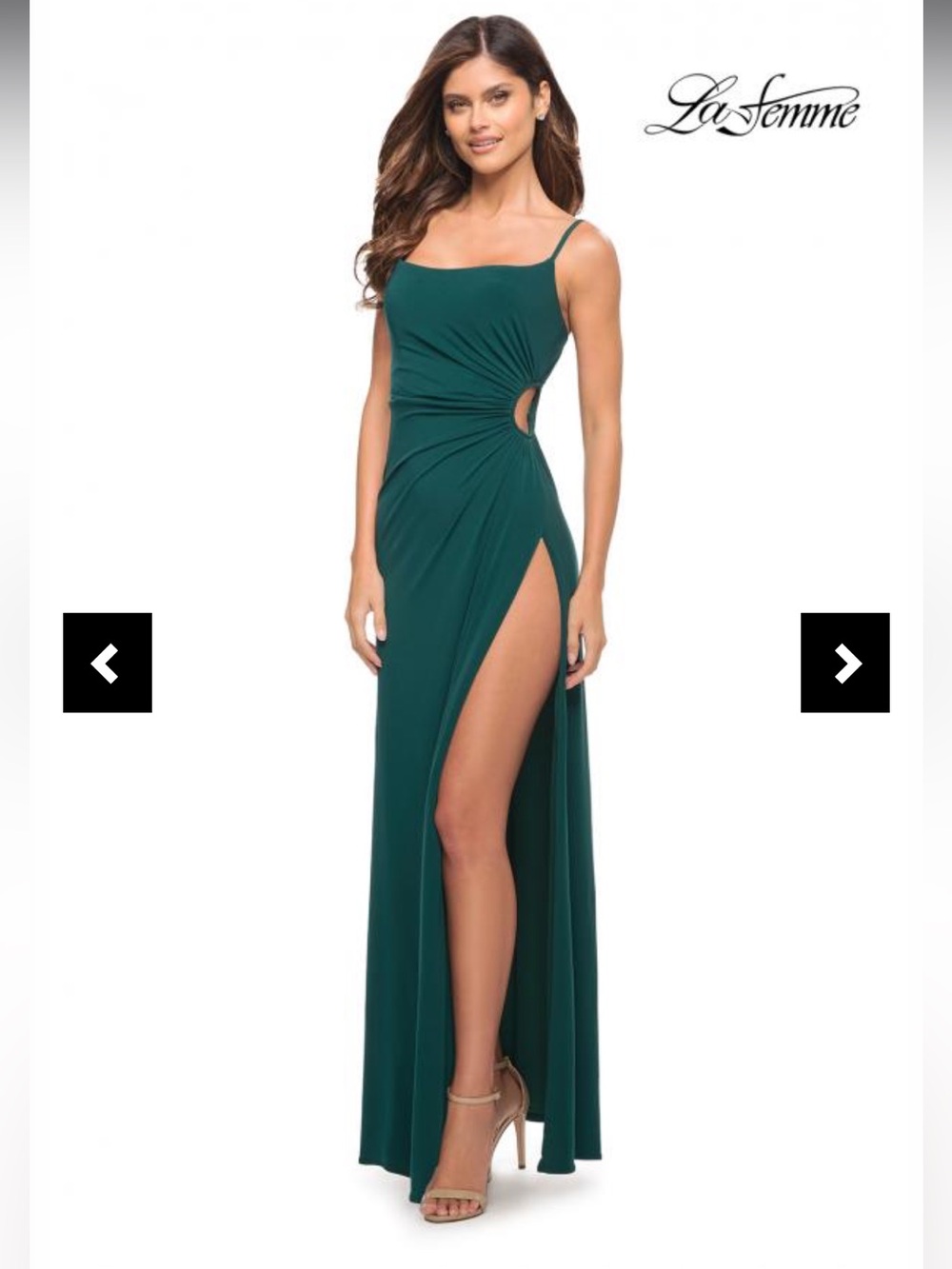 La Femme Long Prom Formal Dress with Side Cut Out size 4 - Picture 3 of 11